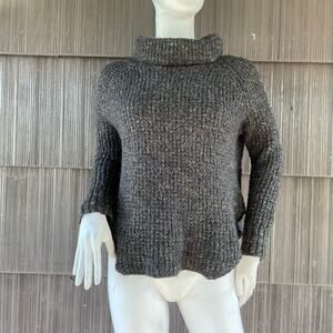 🔥NWT Free People Tweed Wool Linen Blend Dylan Cowl Neck Pullover Chunky Knit XS